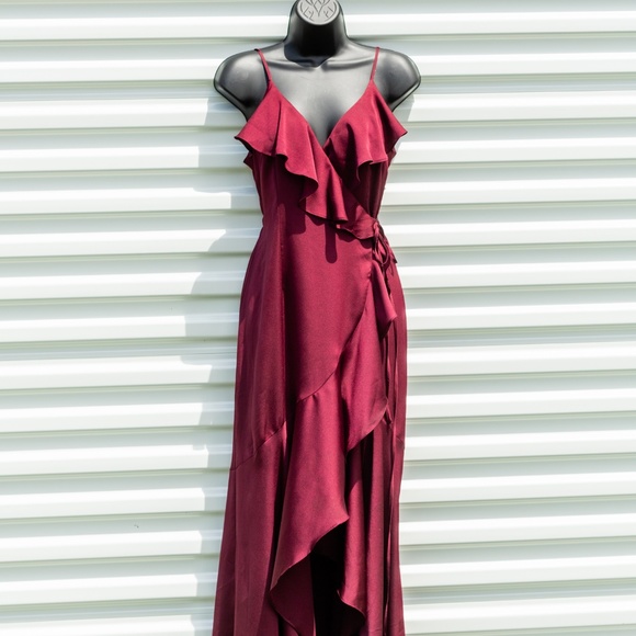 shona joy frill wrap dress